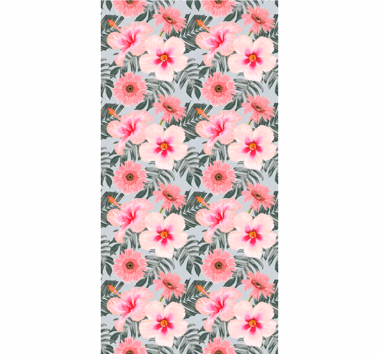 Renkli pastel boya ve bitki Stor perdeler - TenStickers