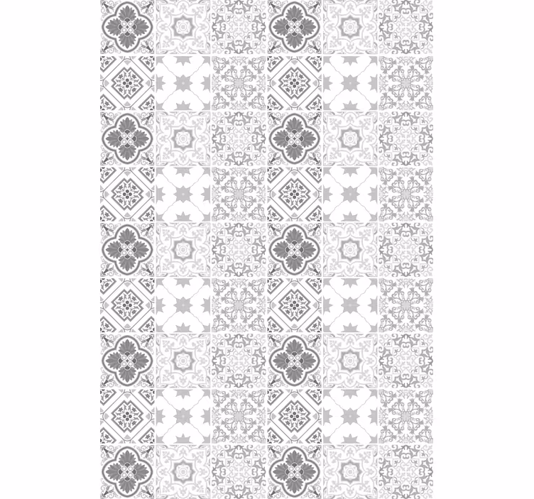Geometrik desen fayansları eğlenceli stor perde - TenStickers