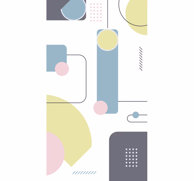 Geometrik şekiller oyun modern stor perde - TenStickers