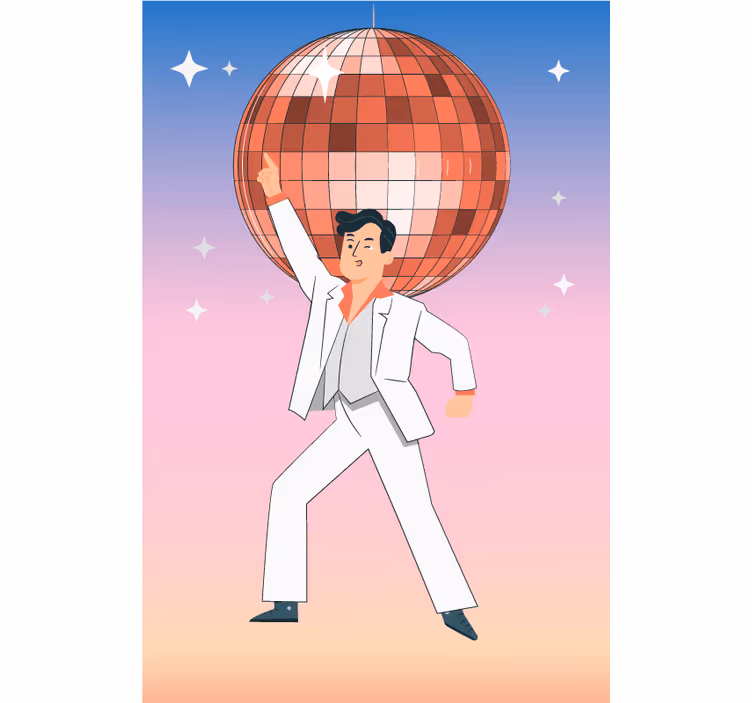 Disko dansçısı pozu orijinal stor perde - TenStickers