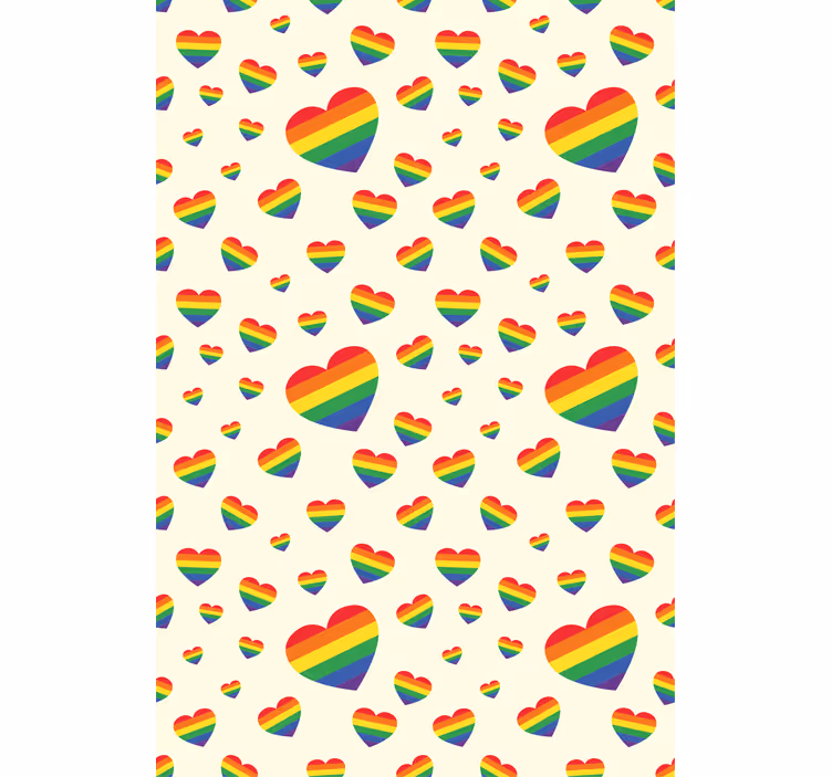 Lgtb kalp deseni romantik stor perde - TenStickers