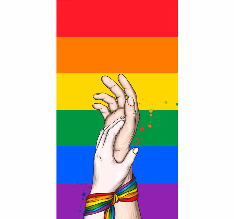 Gökkuşağı olan eller stor perde - TenStickers