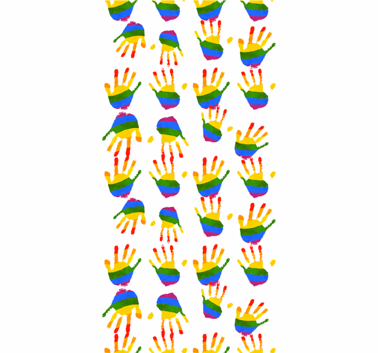 Renkli el izi deseni orijinal stor perde - TenStickers