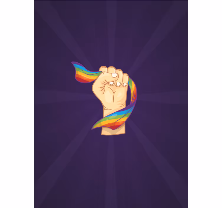 Gökkuşağı tutan yumruk orijinal stor perde - TenStickers
