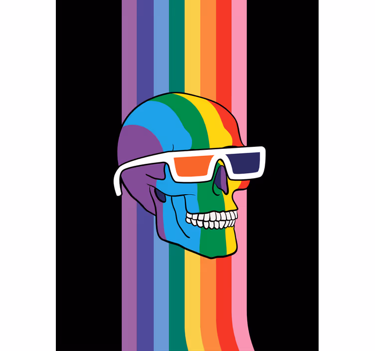 Lgbt renk kafatası diğer Stor perde - TenStickers