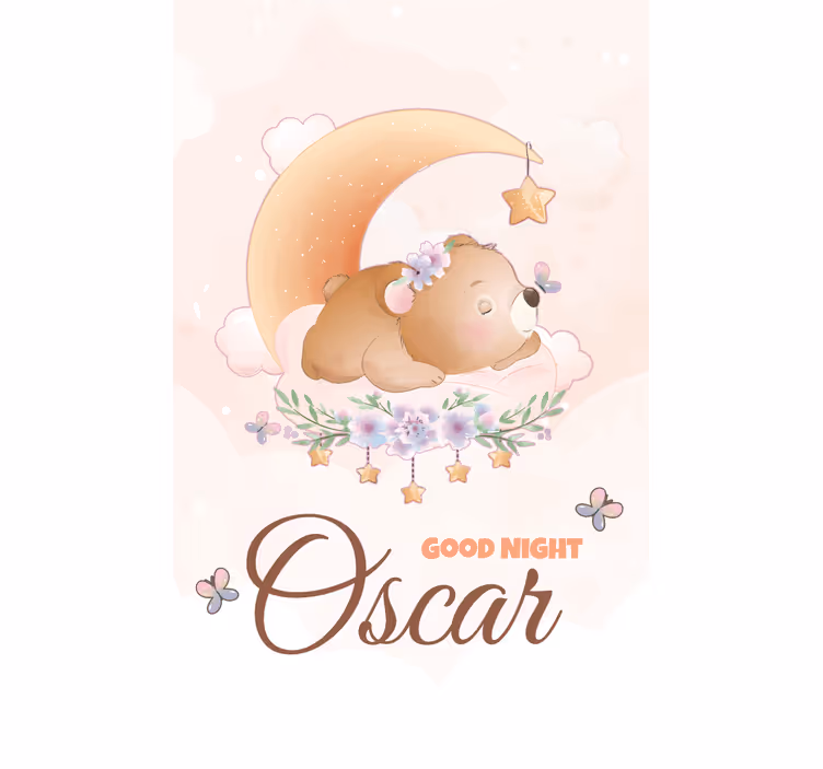 Adı kreş Stor perde olan çocuk için sevimli ayı - TenStickers