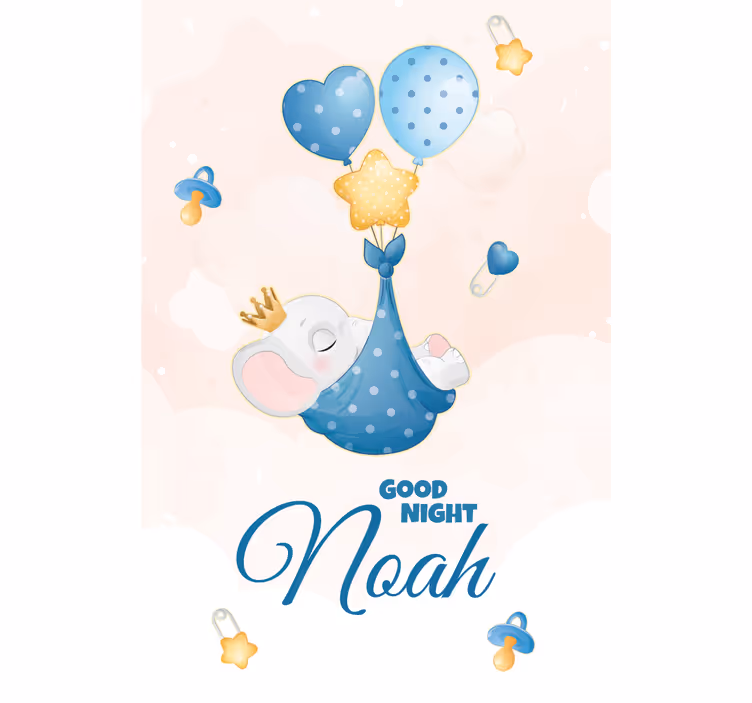 Iyi geceler isimli fil bebek odası stor perde - TenStickers