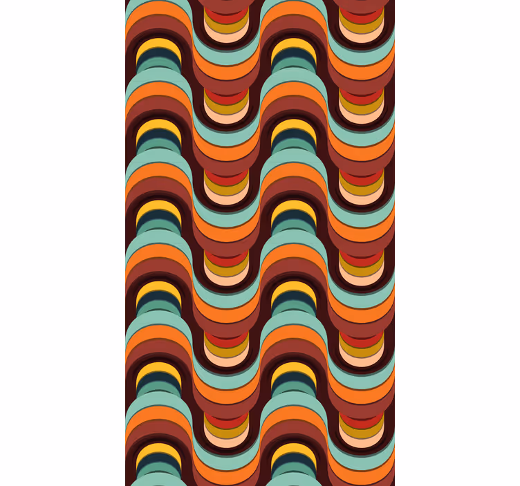 Renkli retro desen modern Stor perde - TenStickers