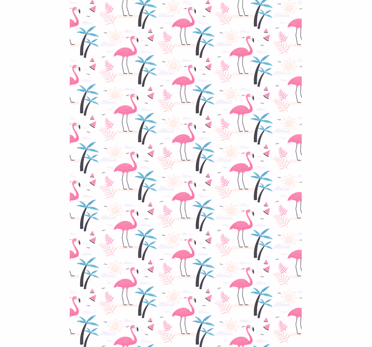 Flamingo tropikal desen hayvanlar stor perde - TenStickers