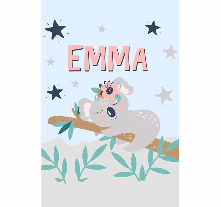 Isimli bebek koala çocuk odası stor perde - TenStickers
