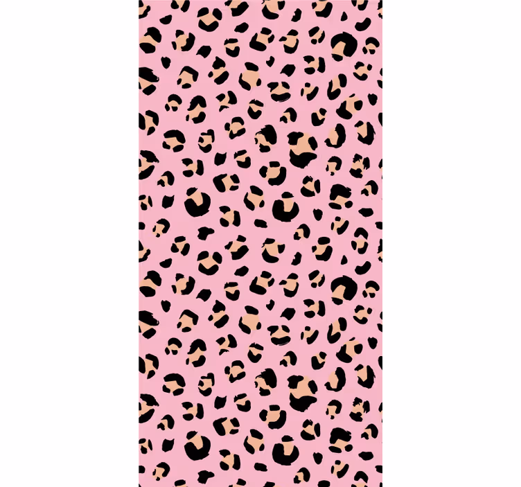 Pembe çizgi film leopar deseni çocuk Stor perde - TenStickers