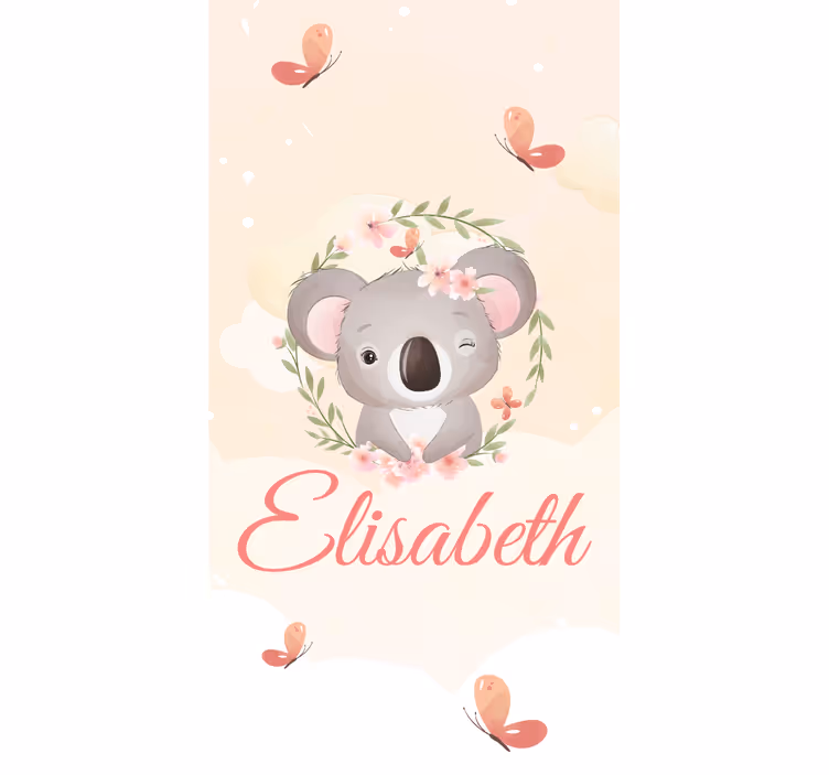 Çocuk odası stor perde kişiye özel bebek koalasız - TenStickers