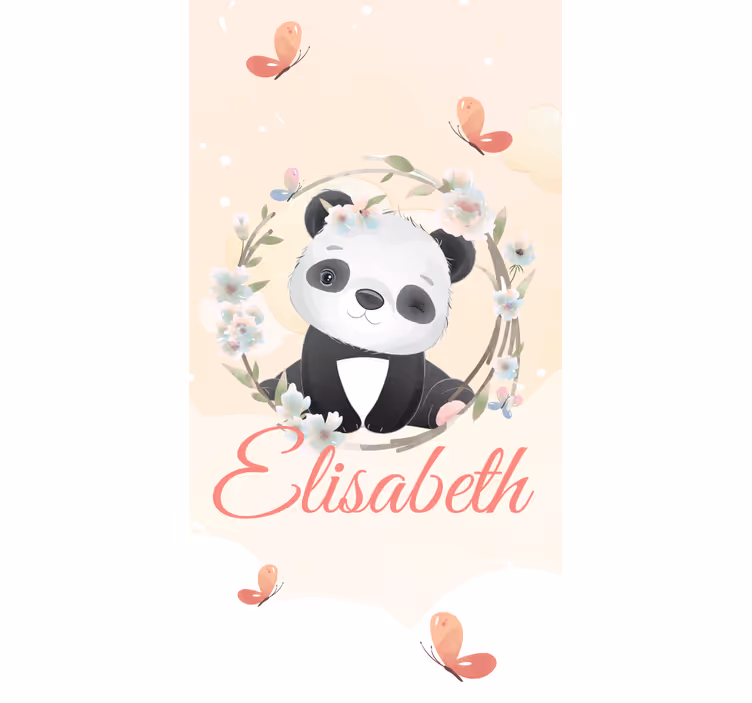 Çocuk odası stor perde kişiye özel bebek panda - TenStickers