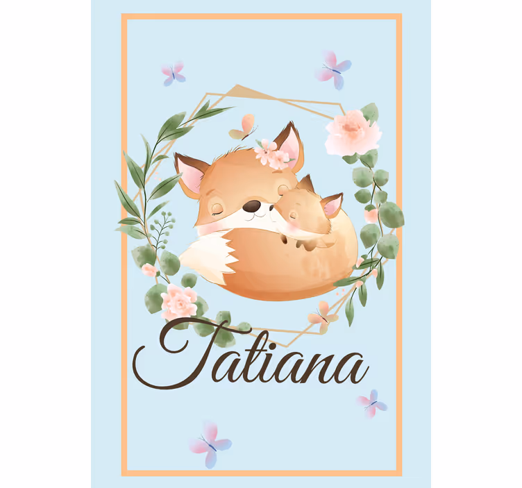 Tilki ailesi ve adı çocuk odası stor perde - TenStickers
