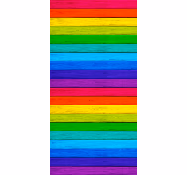 Gökkuşağı ahşap tahtalar doku ve desen stor perde - TenStickers