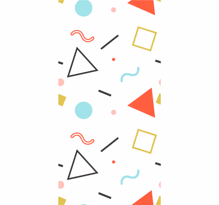 Minimalist geometrik şekiller modern stor perde - TenStickers