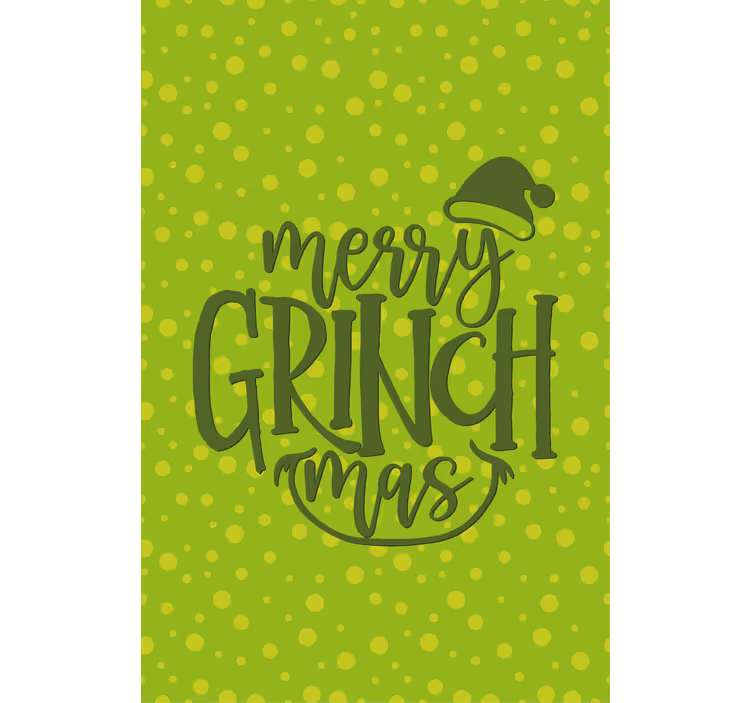 Neşeli grinchmas tezahüratı metin ile stor perde - TenStickers