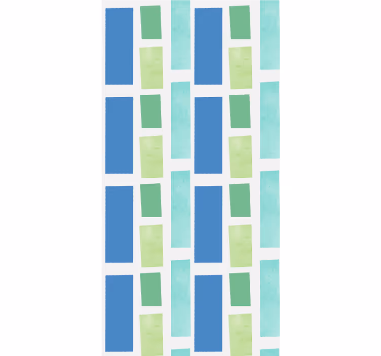 Geometrik blok deseni doku ve desen stor perde - TenStickers