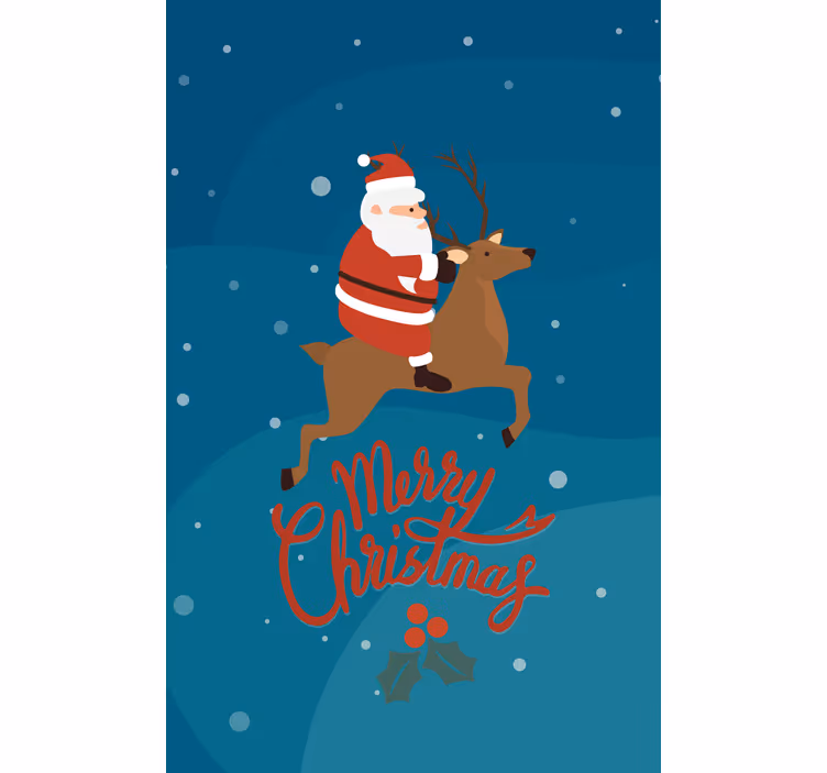 Noel baba ren geyiği tasarımı ile diğer Stor perde - TenStickers