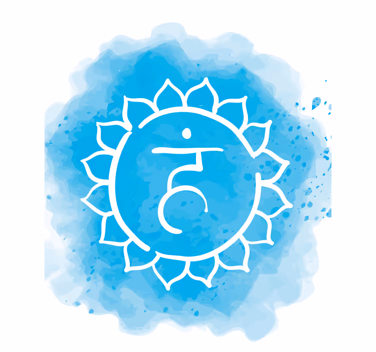 Boğaz çakra sembolü zen Stor perde - TenStickers