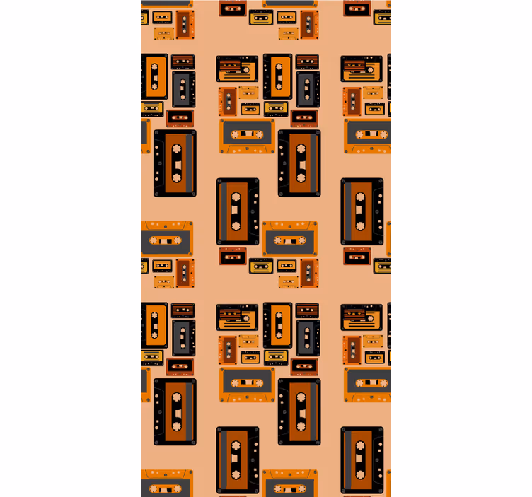 80'lerin kaset desenli eski stor perde - TenStickers