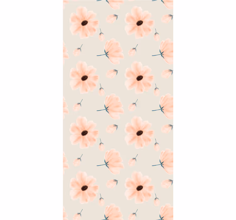 Pastel çiçek deseni çiçekler ve bitkiler stor perde - TenStickers
