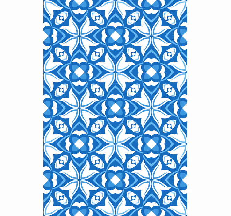 Karmaşık mavi motif doku ve desen stor perde - TenStickers