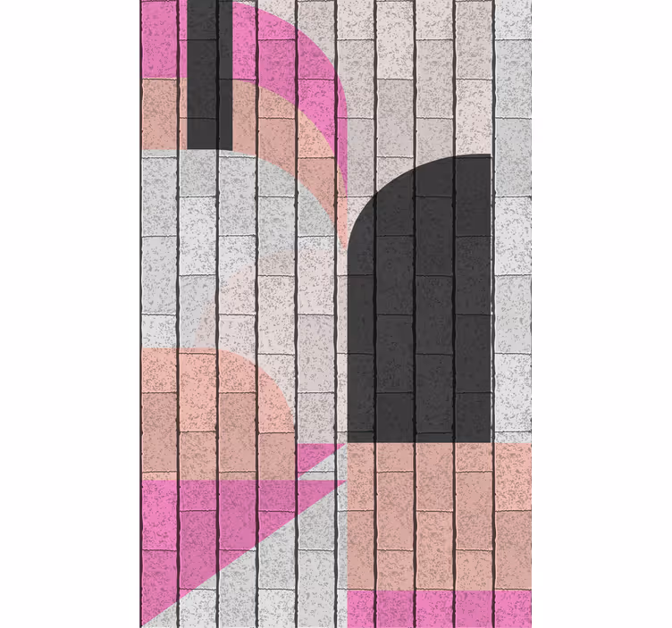 Geometrik mimari desen modern stor perde - TenStickers