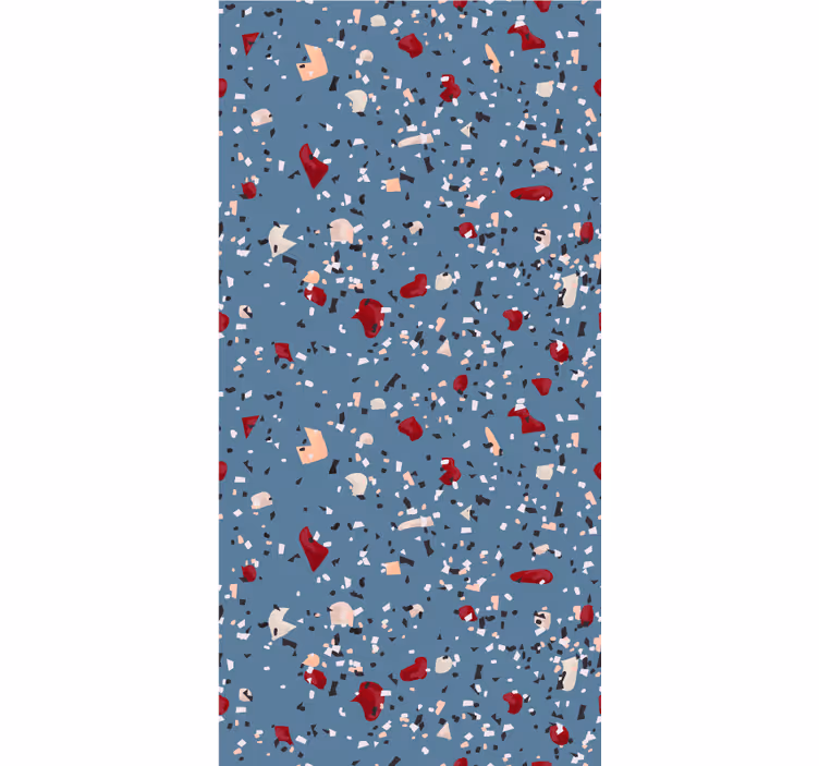Koyu mavi terrazzo doku ve desen Stor perde - TenStickers