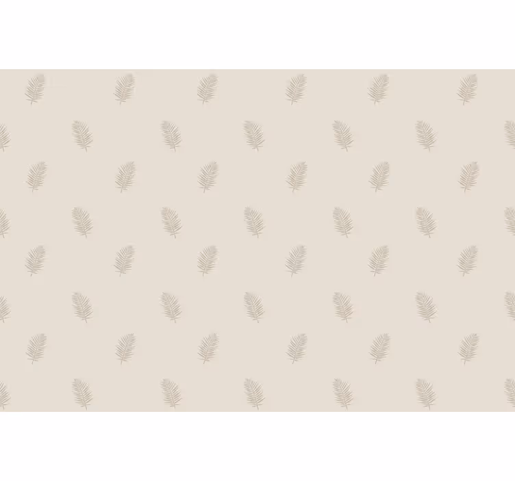 Bej yaprak deseni çiçekler ve bitkiler stor perde - TenStickers