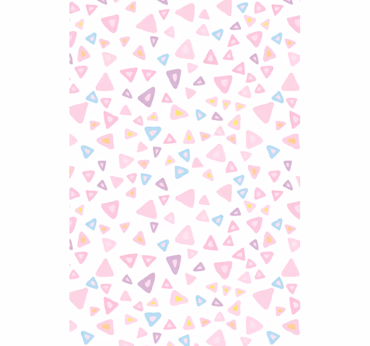 Pembe üçgen desenler çocuk odası stor perde - TenStickers