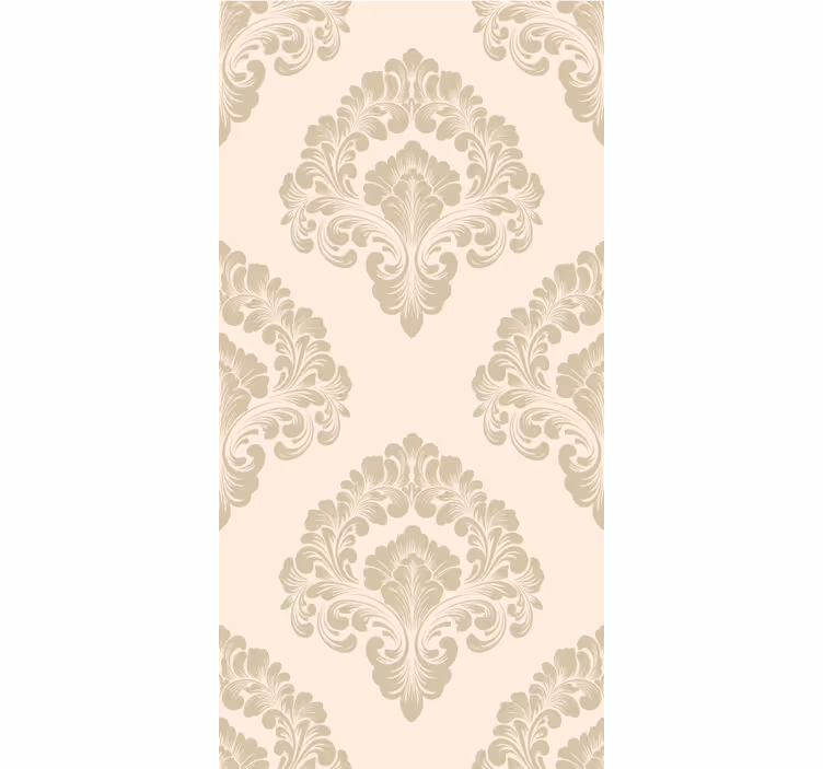 Bej damask deseni zarif stor perde - TenStickers