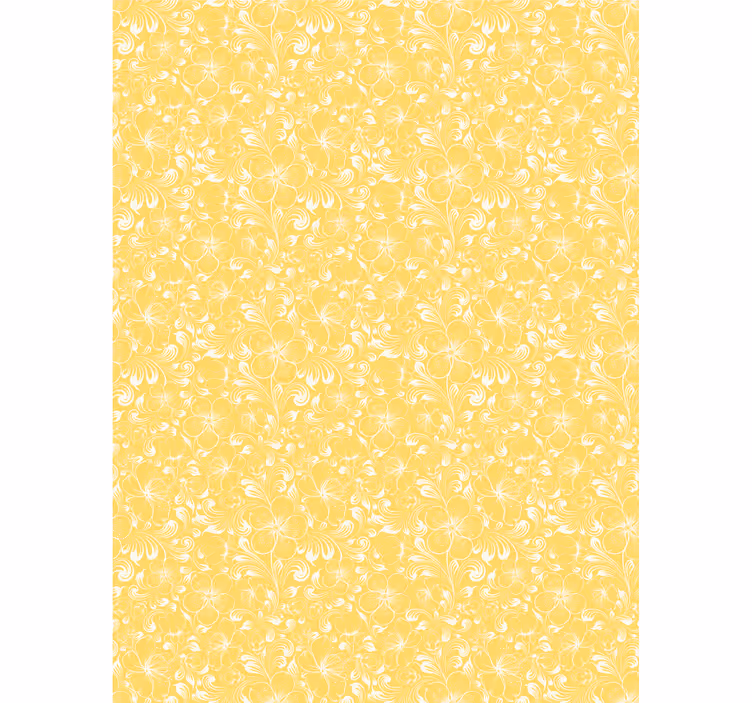 Narin sarı motif çiçek desenli stor perde - TenStickers