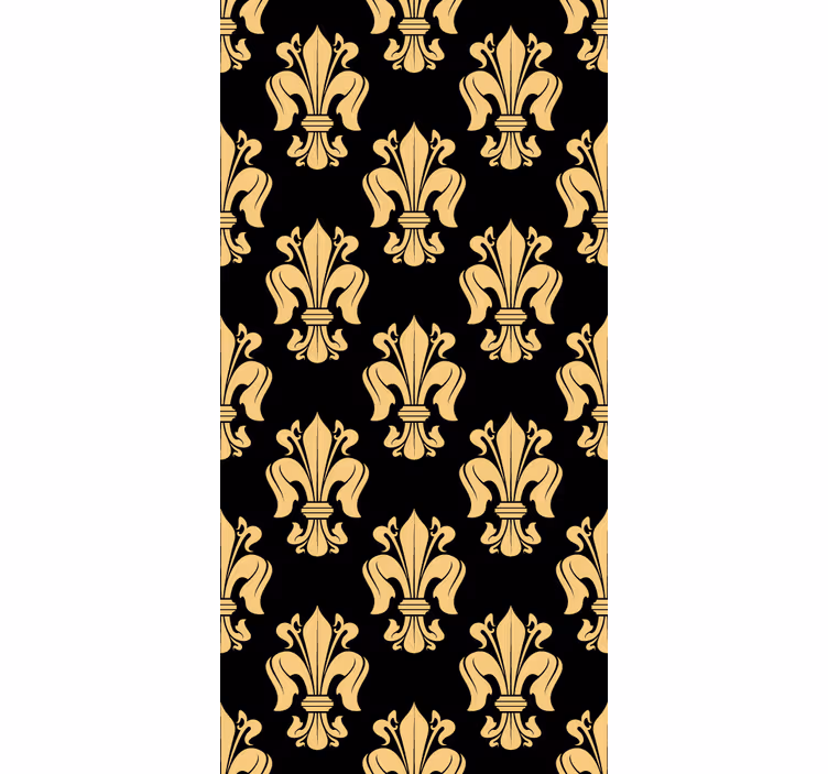 Altın fleur-de-lis deseni zarif stor perde - TenStickers