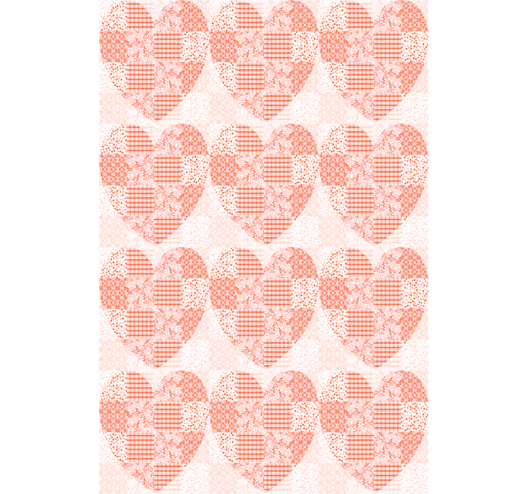 Patchwork kalp deseni romantik stor perde - TenStickers