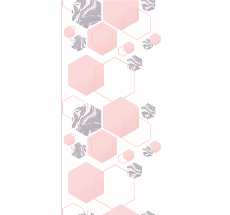 Pembe altıgen motif modern stor perde - TenStickers