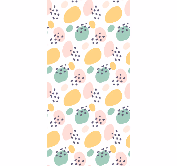 Pastel soyut şekiller genç odasi stor perde - TenStickers