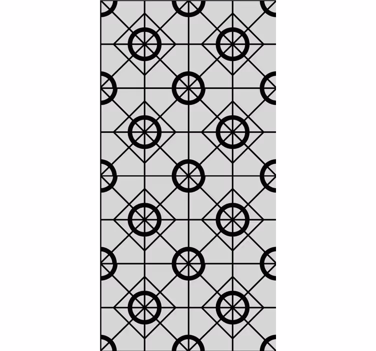 Geometrik dairesel motif modern stor perde - TenStickers