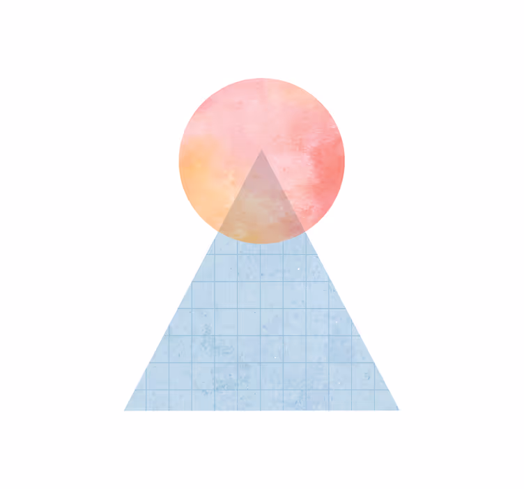 Geometrik güneş dağı modern stor perde - TenStickers
