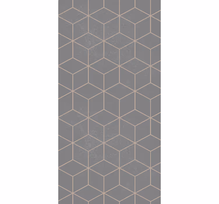 Geometrik gri motif modern stor perde - TenStickers