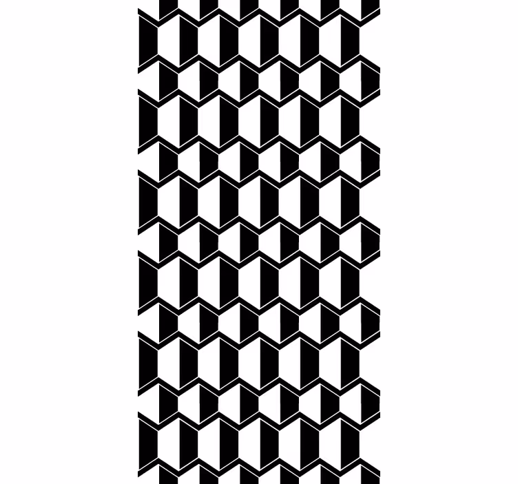Geometrik monokrom desen stor perde - TenStickers