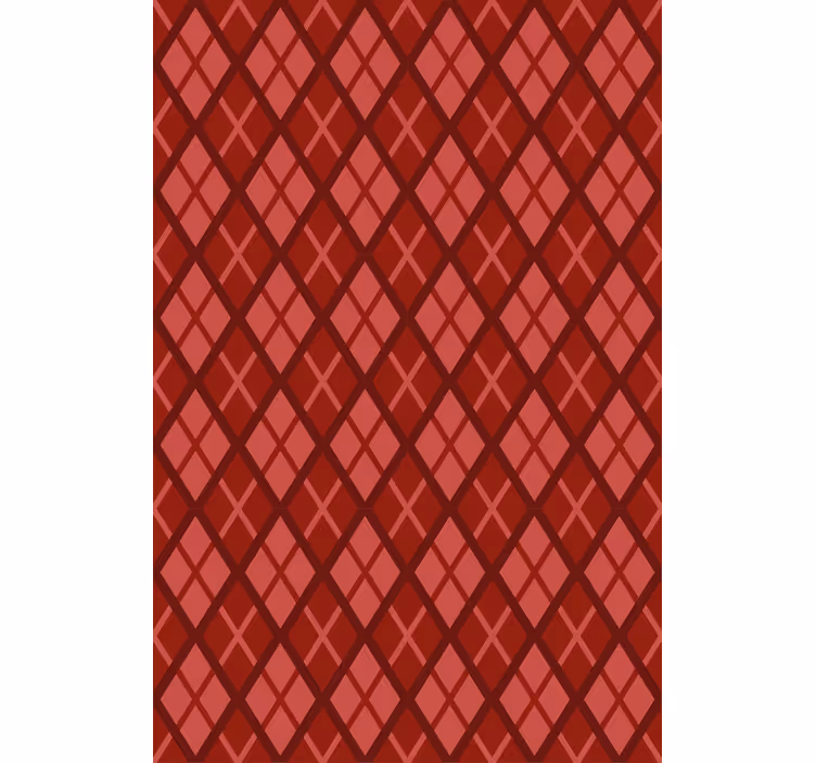 Kırmızı stor perde elmas desenli motif - TenStickers
