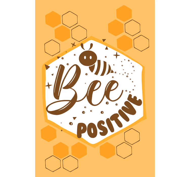 Arı pozitif mesajı metin ile stor perde - TenStickers