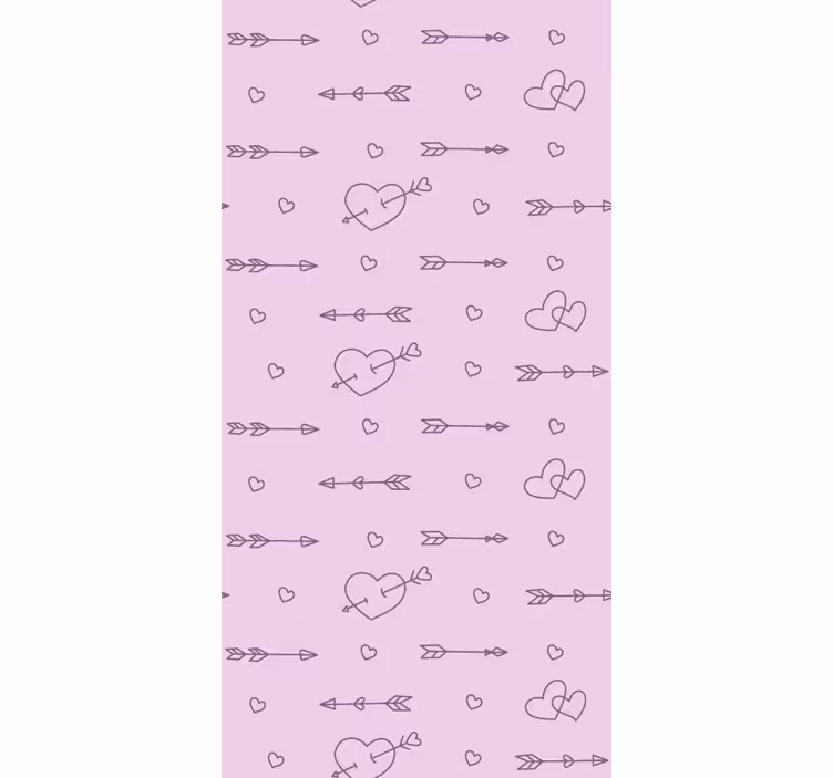 Kalpler ve oklar romantik stor perde - TenStickers