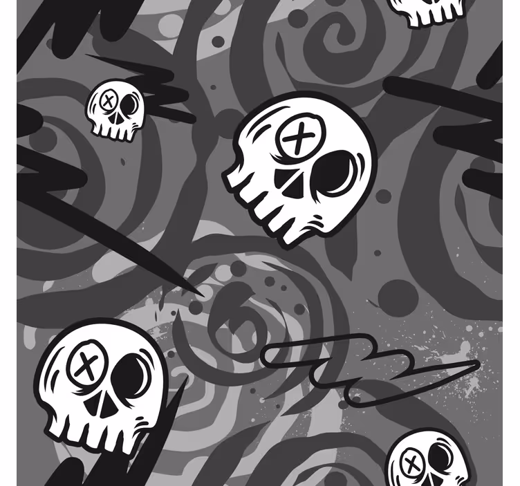 Kafatasları ile grafiti genç odasi stor perde - TenStickers
