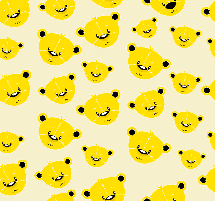 Ayılar desen sarı stor perde - TenStickers