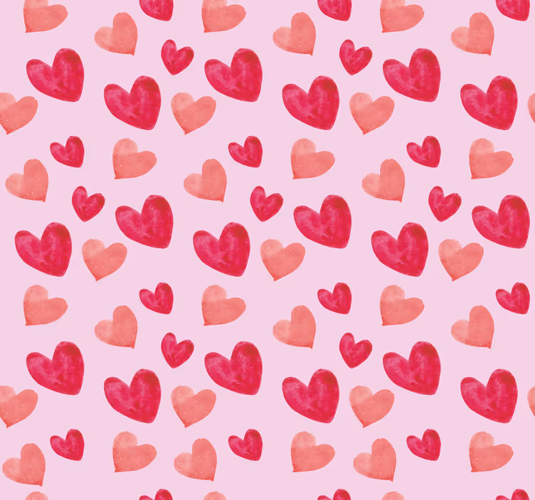 Kalp pembemsi desen romantik stor perde - TenStickers