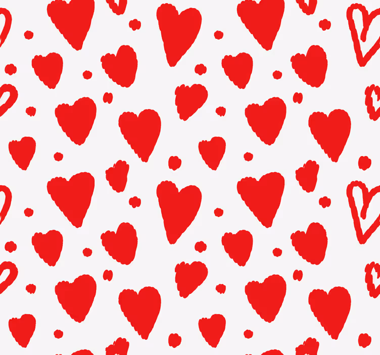 Kalpler desen romantik stor perde - TenStickers