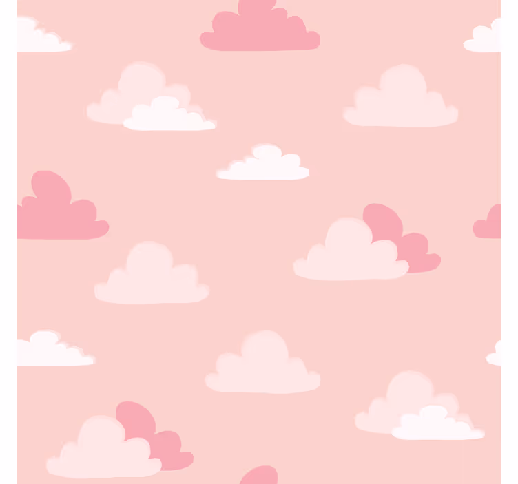 Pembe ve beyaz desen bulutlar stor perde - TenStickers