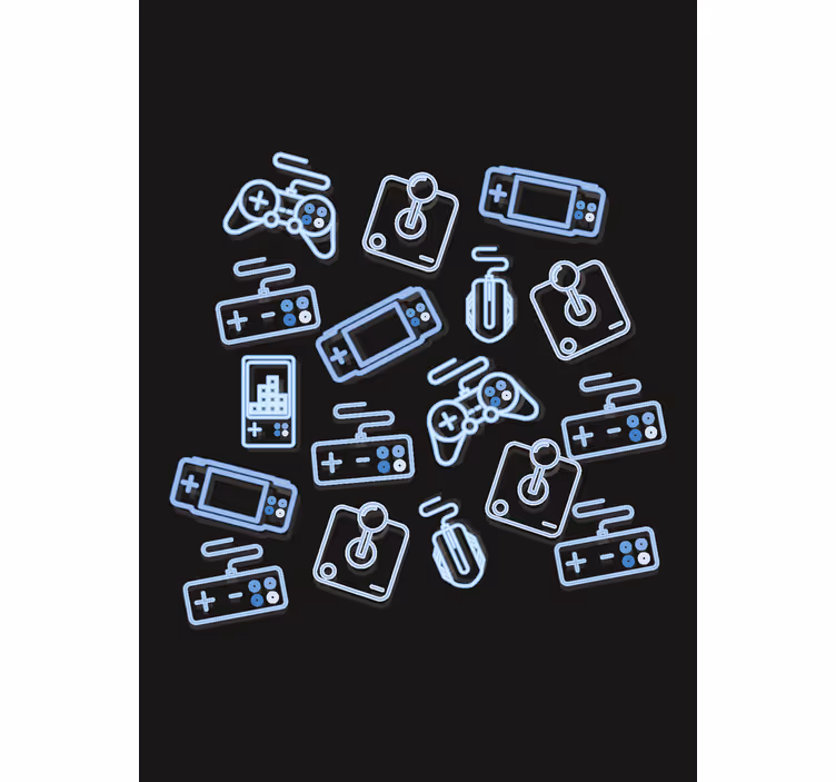 Mavi kontroller geek desenli stor perde - TenStickers